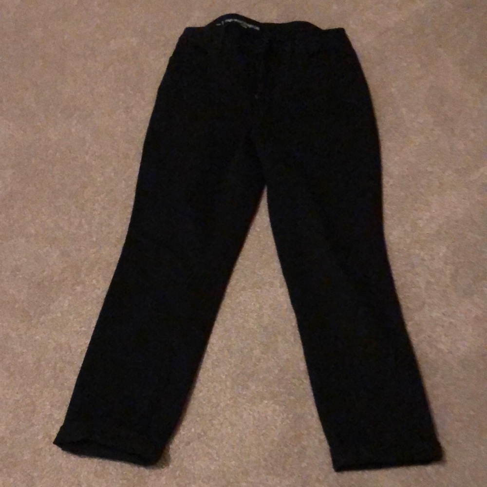 Black jeans, high waist curvy straight leg, size 8 petite.